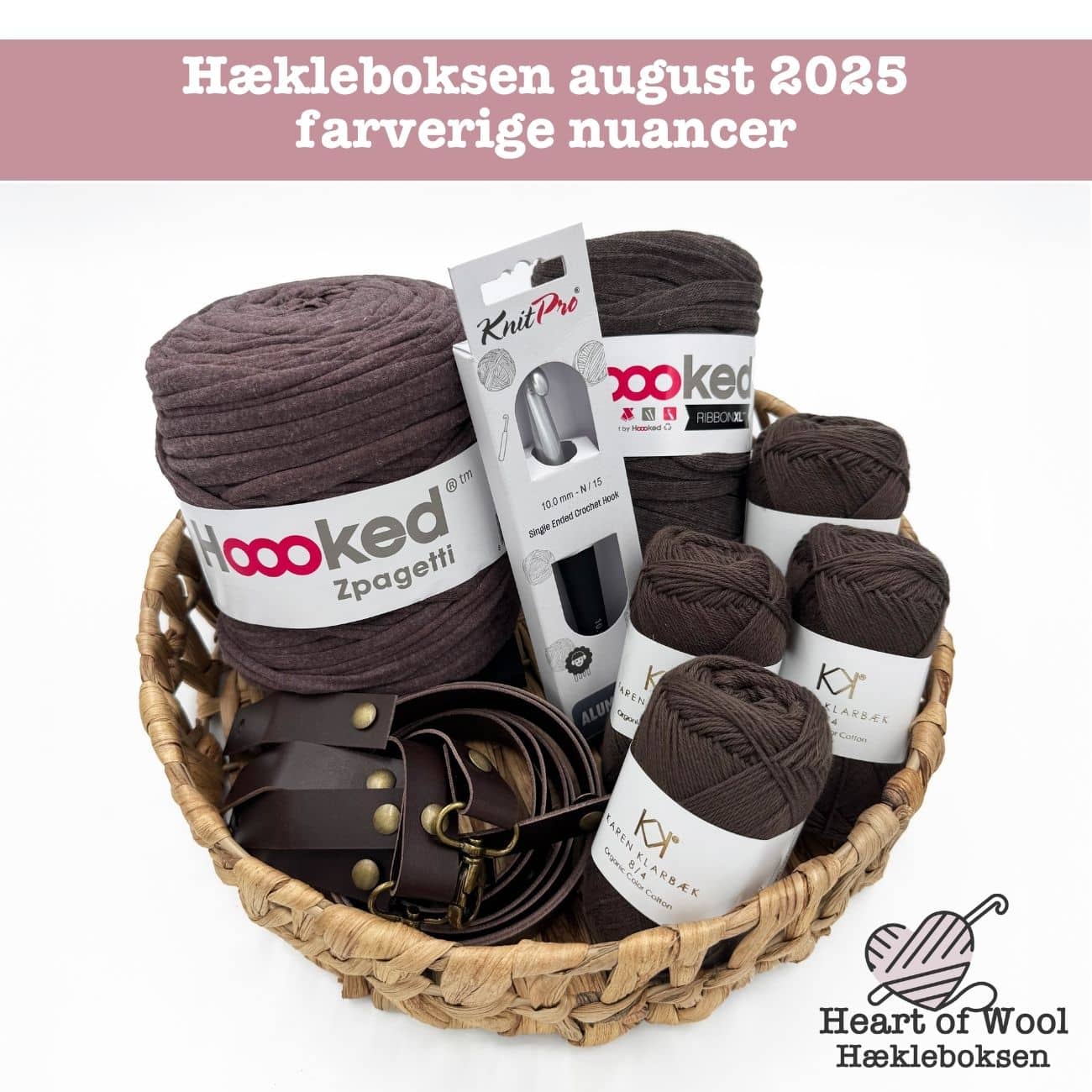 Hækleboksen august 2025 farverige nuancer