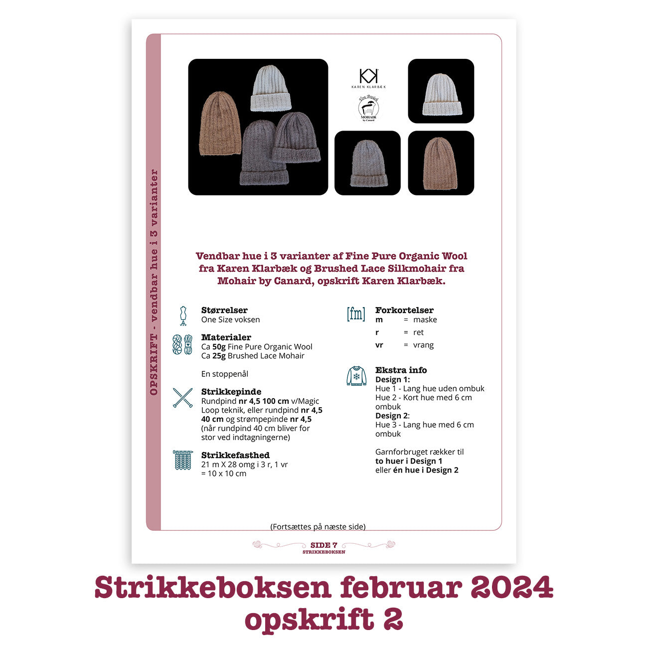 Strikkeboksen standard februar 2024 opskrift 2