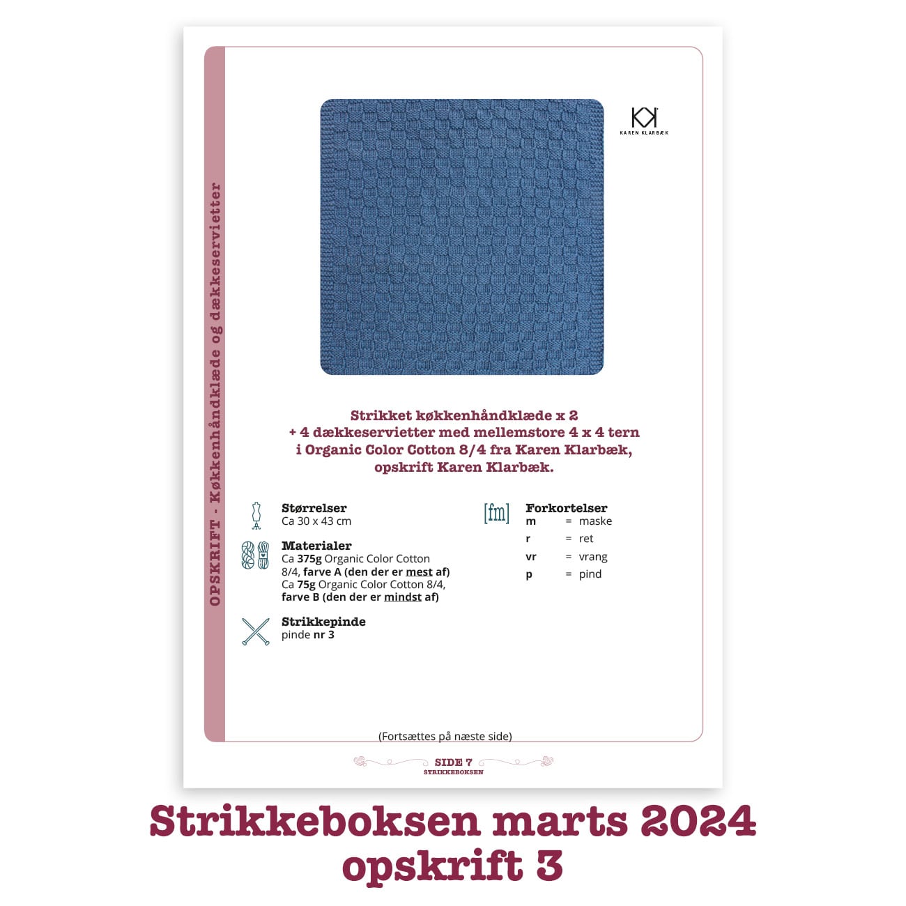 Strikkeboksen standard marts 2024 opskrift 3 Karen Klarbæk