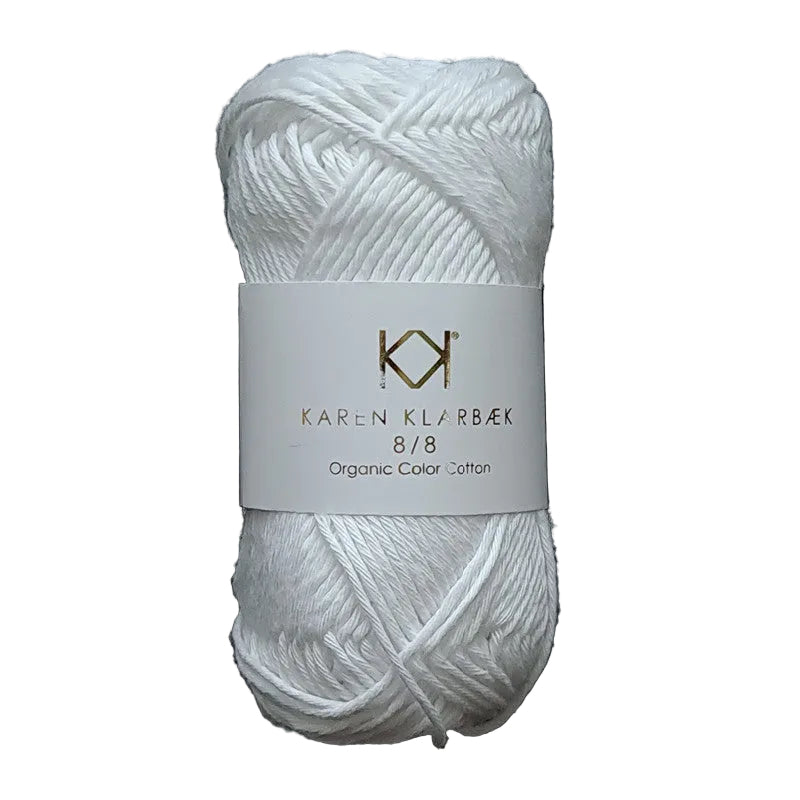 8/8 Optical White - Økologisk bomuldsgarn fra Karen Klarbæk (1032)