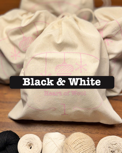 Heart of Wool strikke og hækle adventskalender 2026 - Black & White