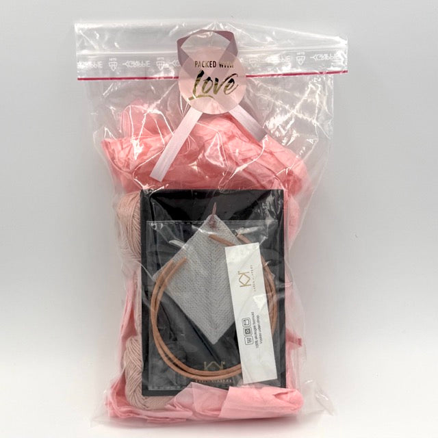 Diagonale grydelapper – strikke- og hæklekits (Dark Old Rose)