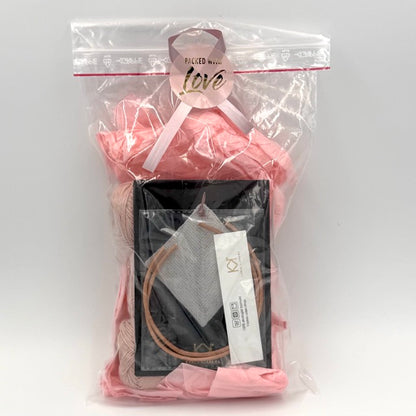 Diagonale grydelapper – strikke- og hæklekits (Dark Old Rose)