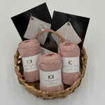 Diagonale grydelapper – strikke- og hæklekits (Dark Old Rose)
