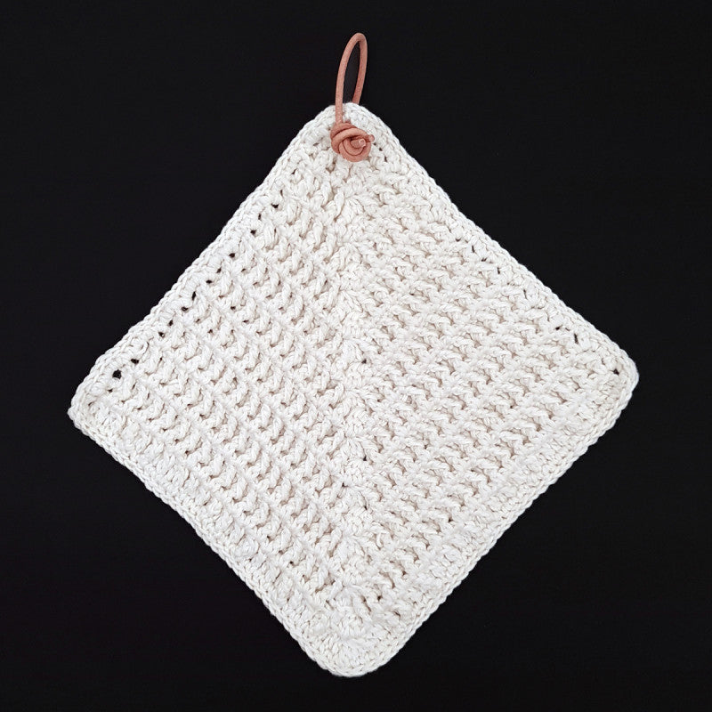 Diagonale grydelapper – strikke- og hæklekits (Dark Old Rose)