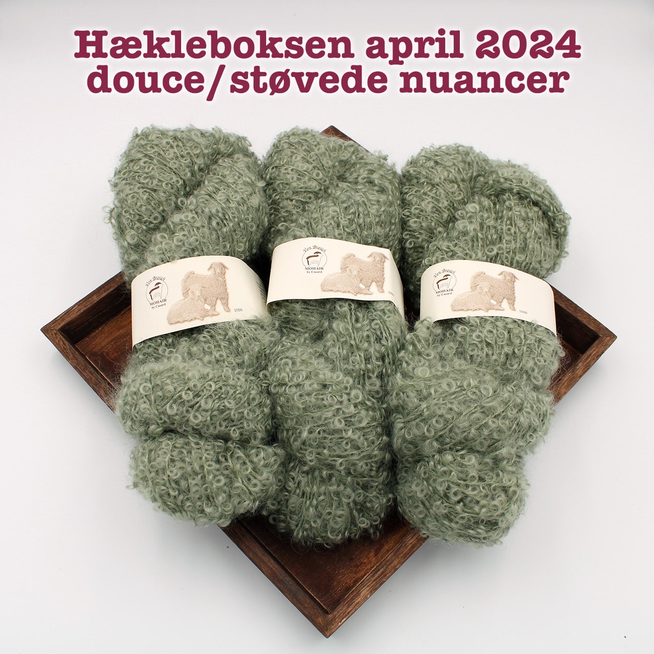 Hækleboksen april 2024 douce/støvede nuancer - Mohair by Canard