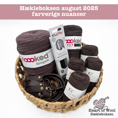Hækleboksen august 2025 farverige nuancer