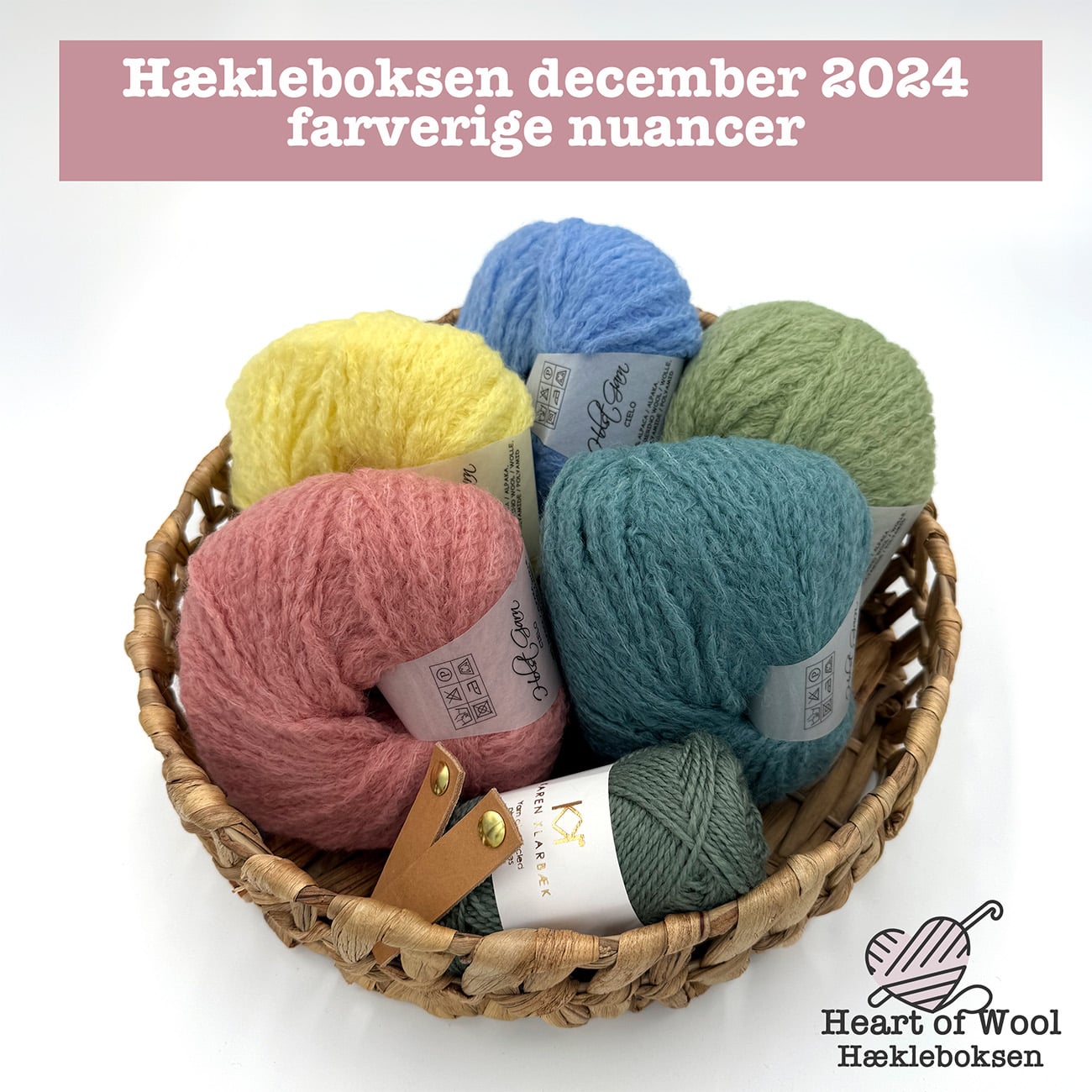 Hækleboksen december 2024 farverige nuancer