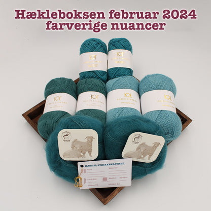 Hækleboksen standard februar 2024 farverige nuancer karen klarbæk og mohair by canard