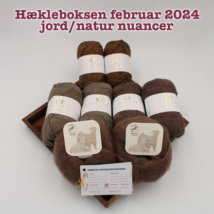 Hækleboksen standard februar 2024 jord/natur nuancer karen klarbæk og mohair by canard