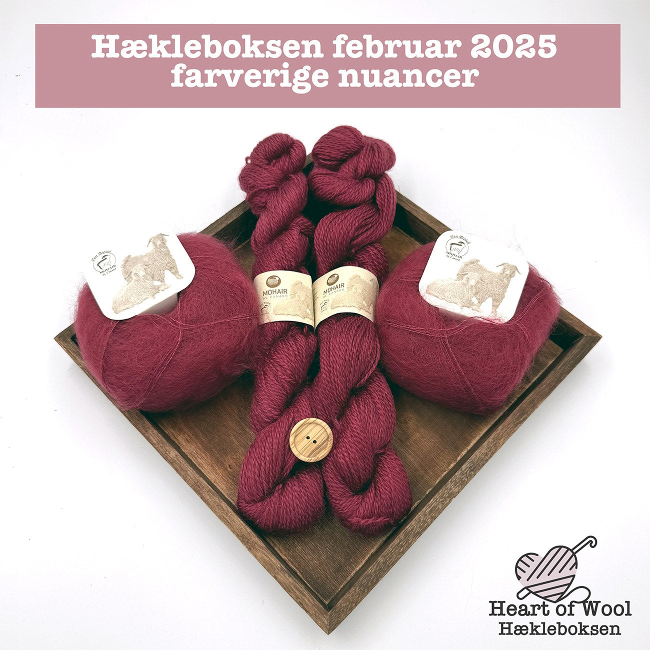 Hækleboksen februar 2025 farverige nuancer