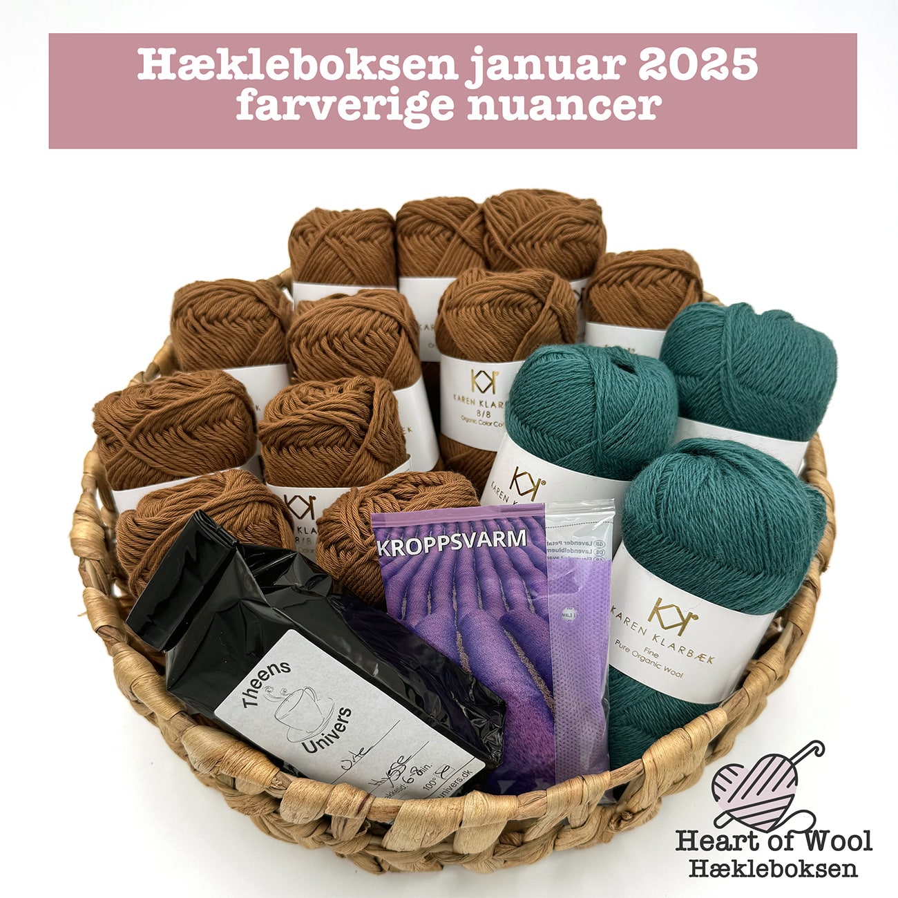Hækleboksen januar 2025 farverige nuancer