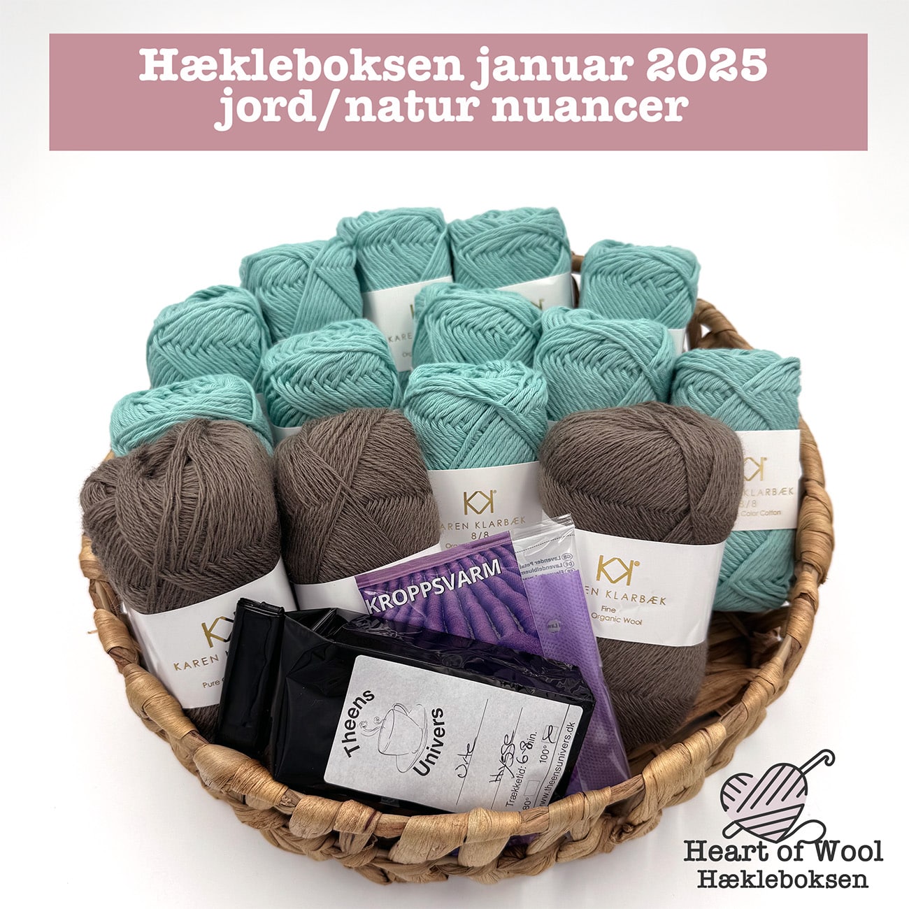 Hækleboksen januar 2025 jord/natur nuancer