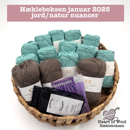 Hækleboksen januar 2025 jord/natur nuancer