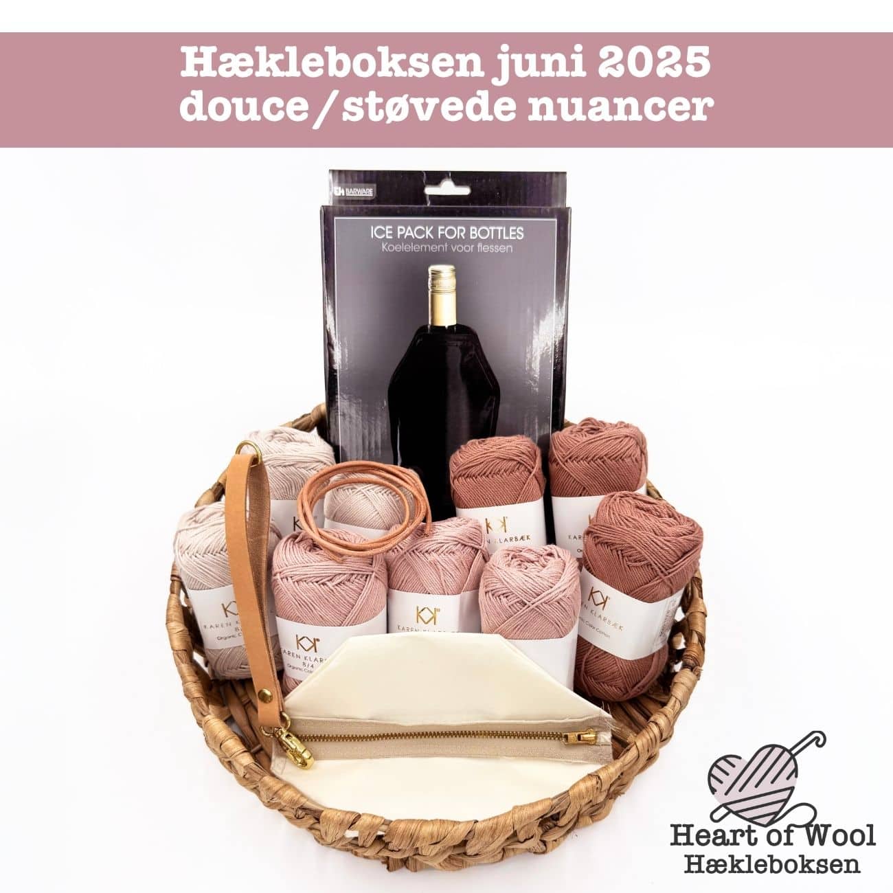 Hækleboksen juni 2025 douce/støvede nuancer