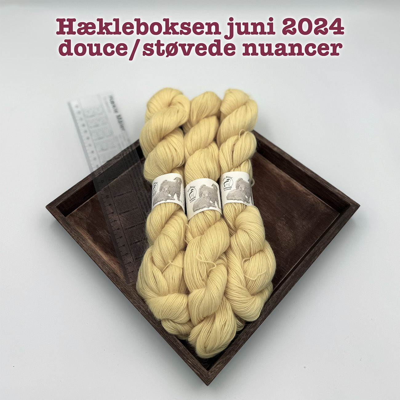 Hækleboksen juni 2024 douce/støvede nuancer - Mohair by Canard - 1-trådet kidmohair