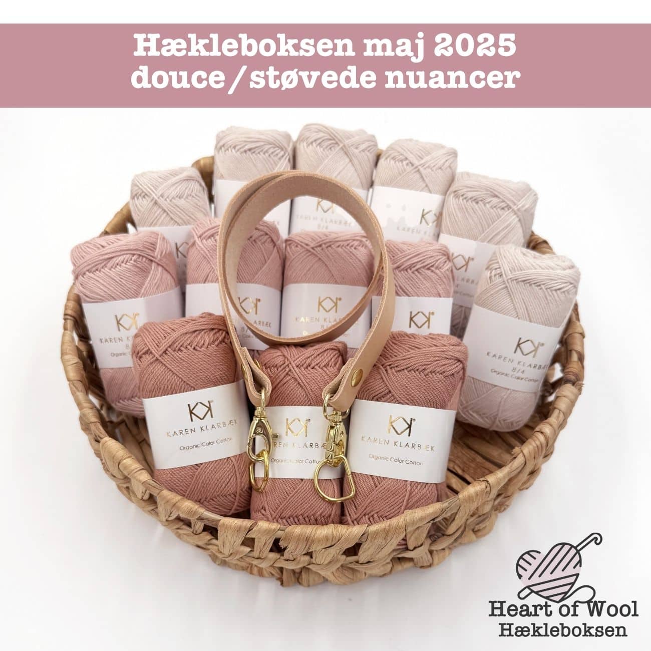 Hækleboksen maj 2025 douce/støvede nuancer