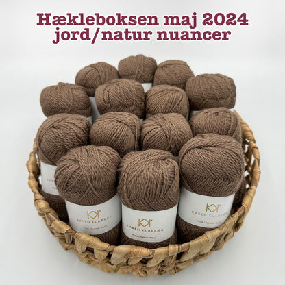 Hækleboksen maj 2024 jord/natur nuancer karen klarbæk