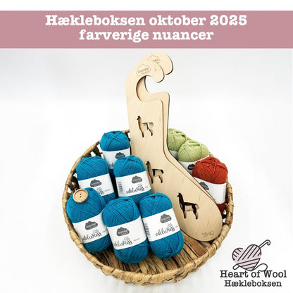 Hækleboksen oktober 2025 farverige nuancer