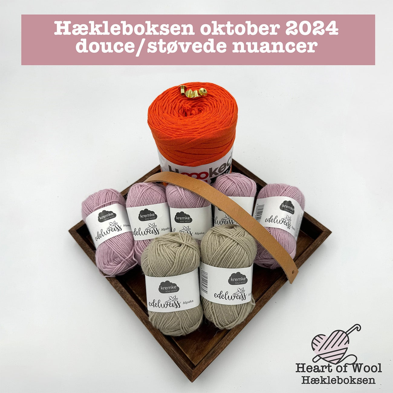 Hækleboksen oktober 2024 douce/støvede nuancer