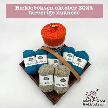 Hækleboksen oktober 2024 farverige nuancer