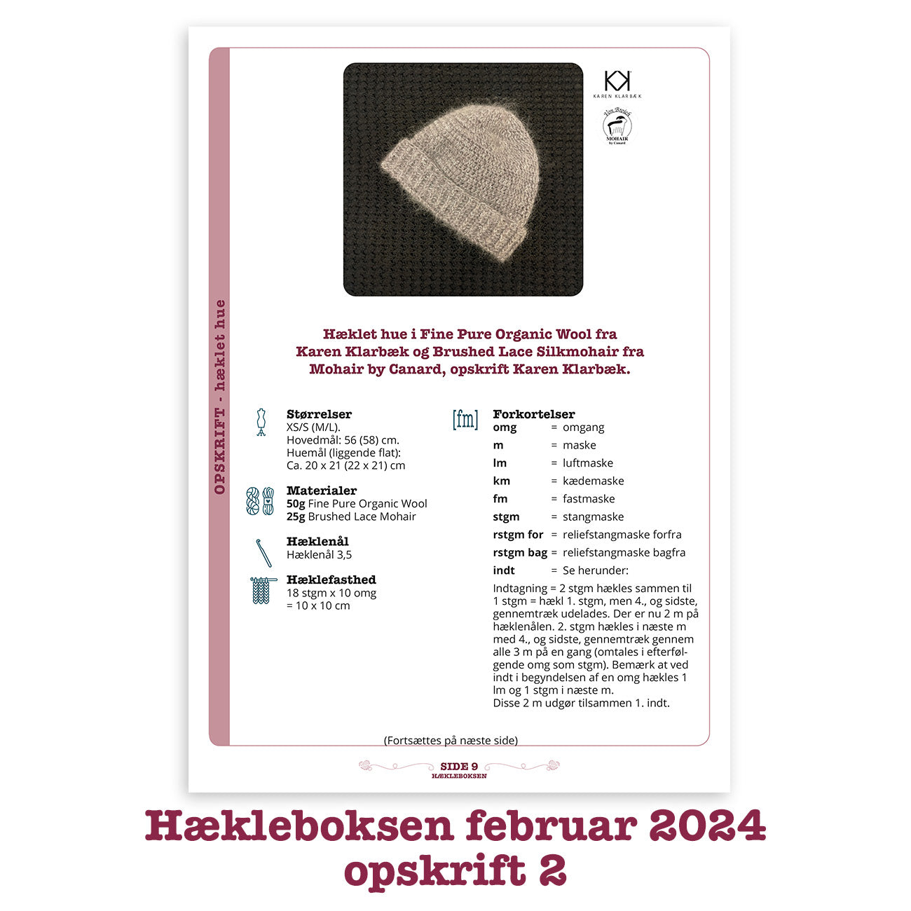 Hækleboksen standard februar 2024 opskrift 2