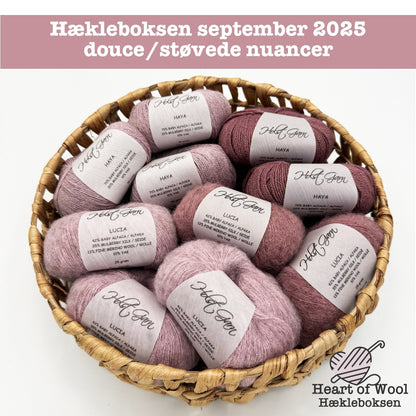 Hækleboksen september 2025 douce/støvede nuancer