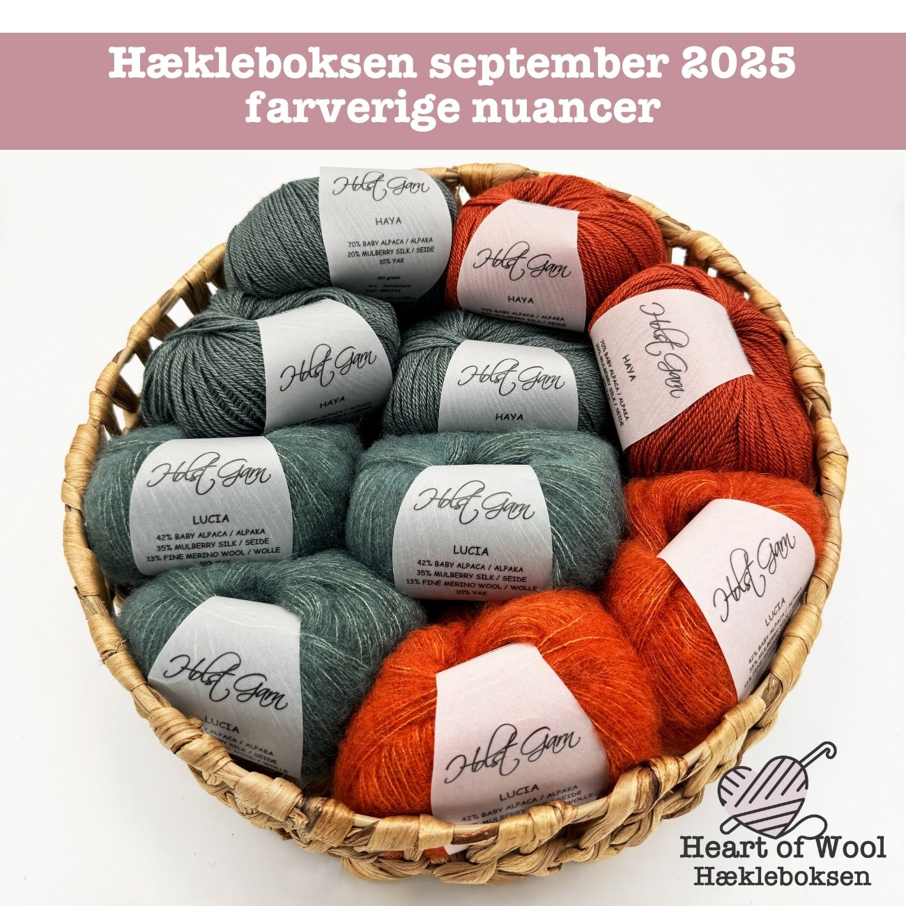 Hækleboksen september 2025 farverige nuancer