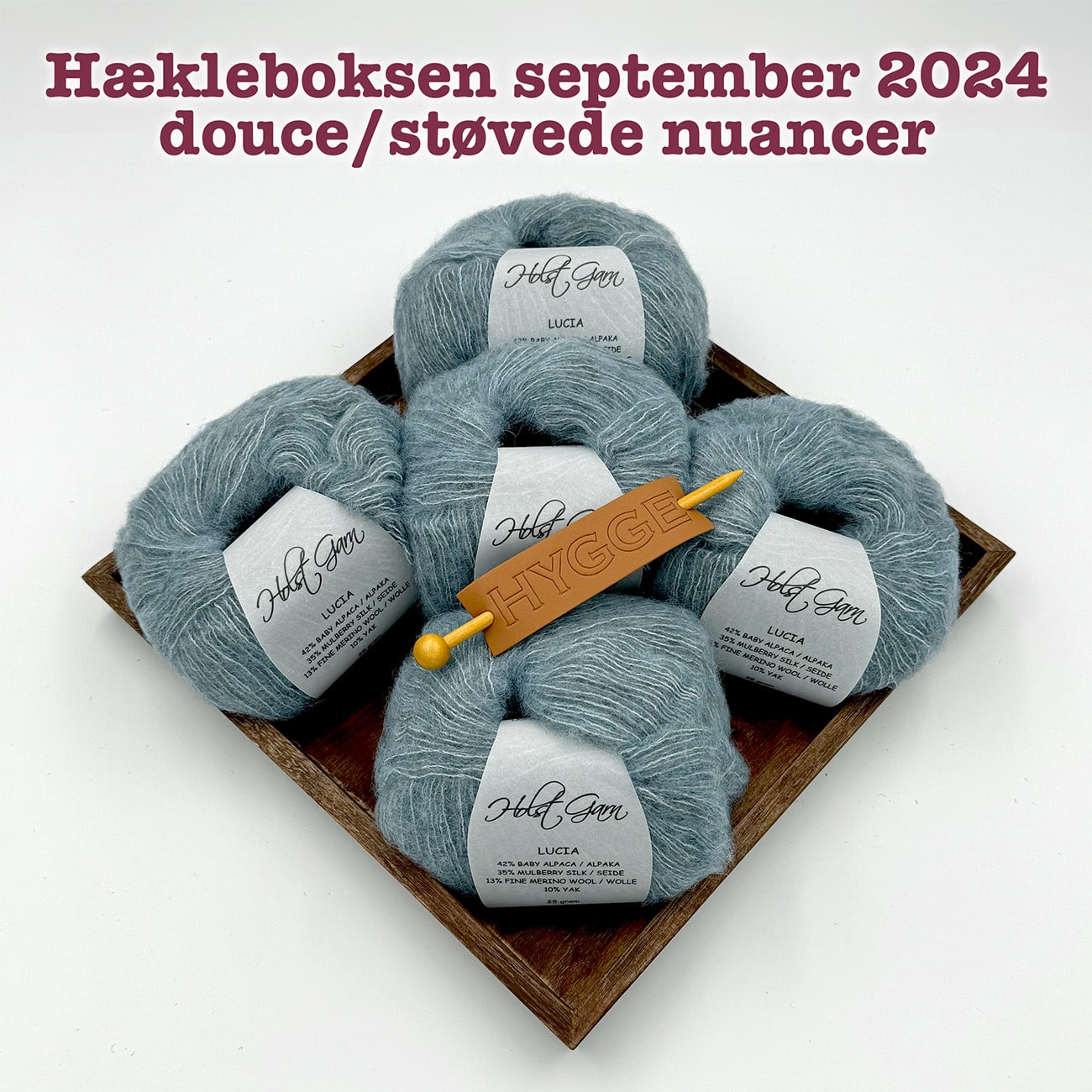 Hækleboksen september 2024 douce/støvede nuancer