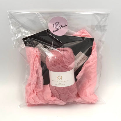 Pulsvarmere med snoninger – Strikke- og Hæklekits (Rose)