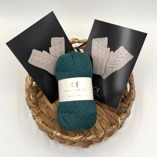 Pulsvarmere med snoninger – Strikke- og Hæklekits (Pine Green)