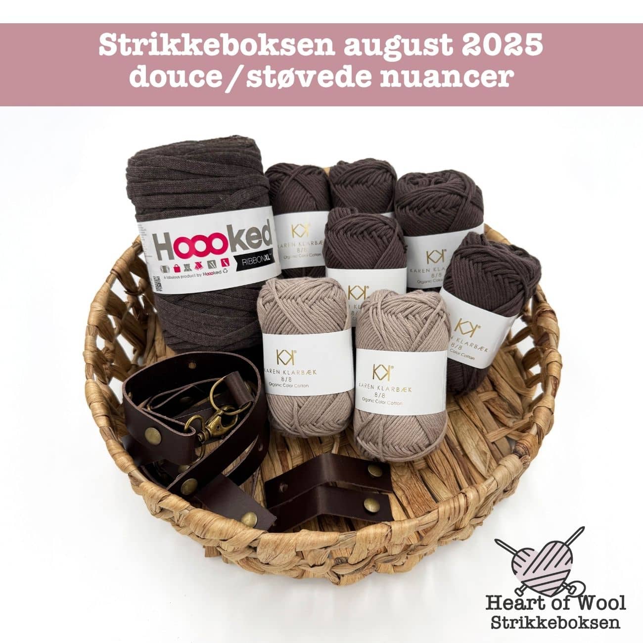 Strikkeboksen august 2025 douce/støvede nuancer