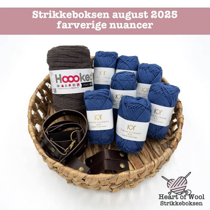 Strikkeboksen august 2025 farverige nuancer
