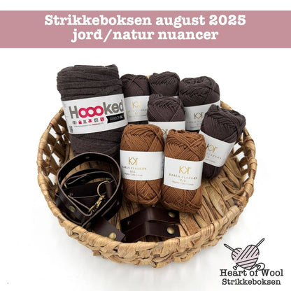 Strikkeboksen august 2025 jord/natur nuancer