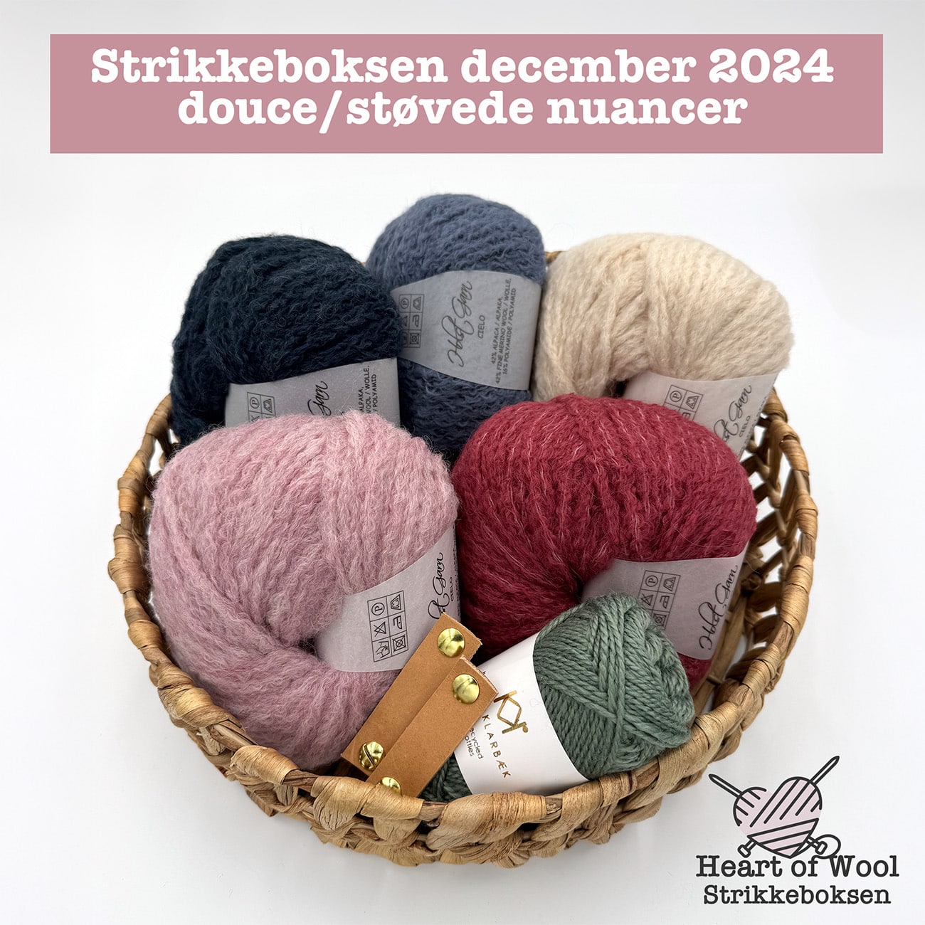 Strikkeboksen december 2024 douce/støvede nuancer
