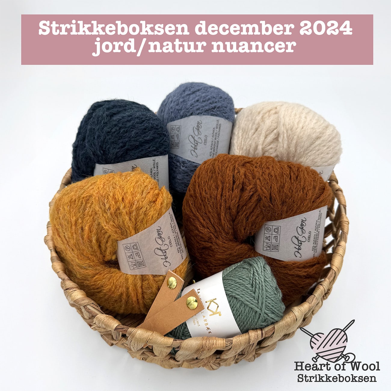 Strikkeboksen december 2024 jord/natur nuancer