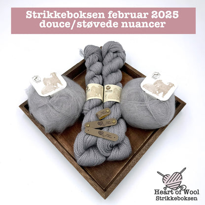 Strikkeboksen februar 2025 douce/støvede nuancer