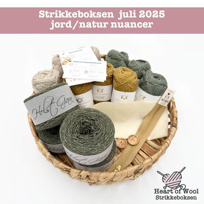 Strikkeboksen juli 2025 jord/natur nuancer