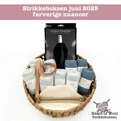 Strikkeboksen juni 2025 farverige nuancer