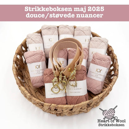 Strikkeboksen maj 2025 douce/støvede nuancer