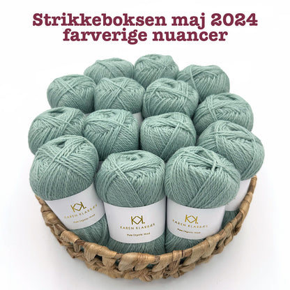 Hækleboksen og Strikkeboksen maj 2024 farvrige nuancer karen klarbæk