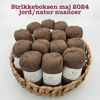 Strikkeboksen maj 2024 jord/natur nuancer karen klarbæk