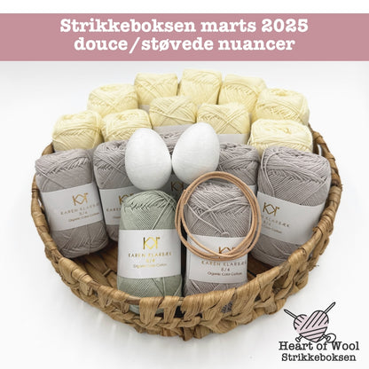 Strikkeboksen marts 2025 douce/støvede nuancer