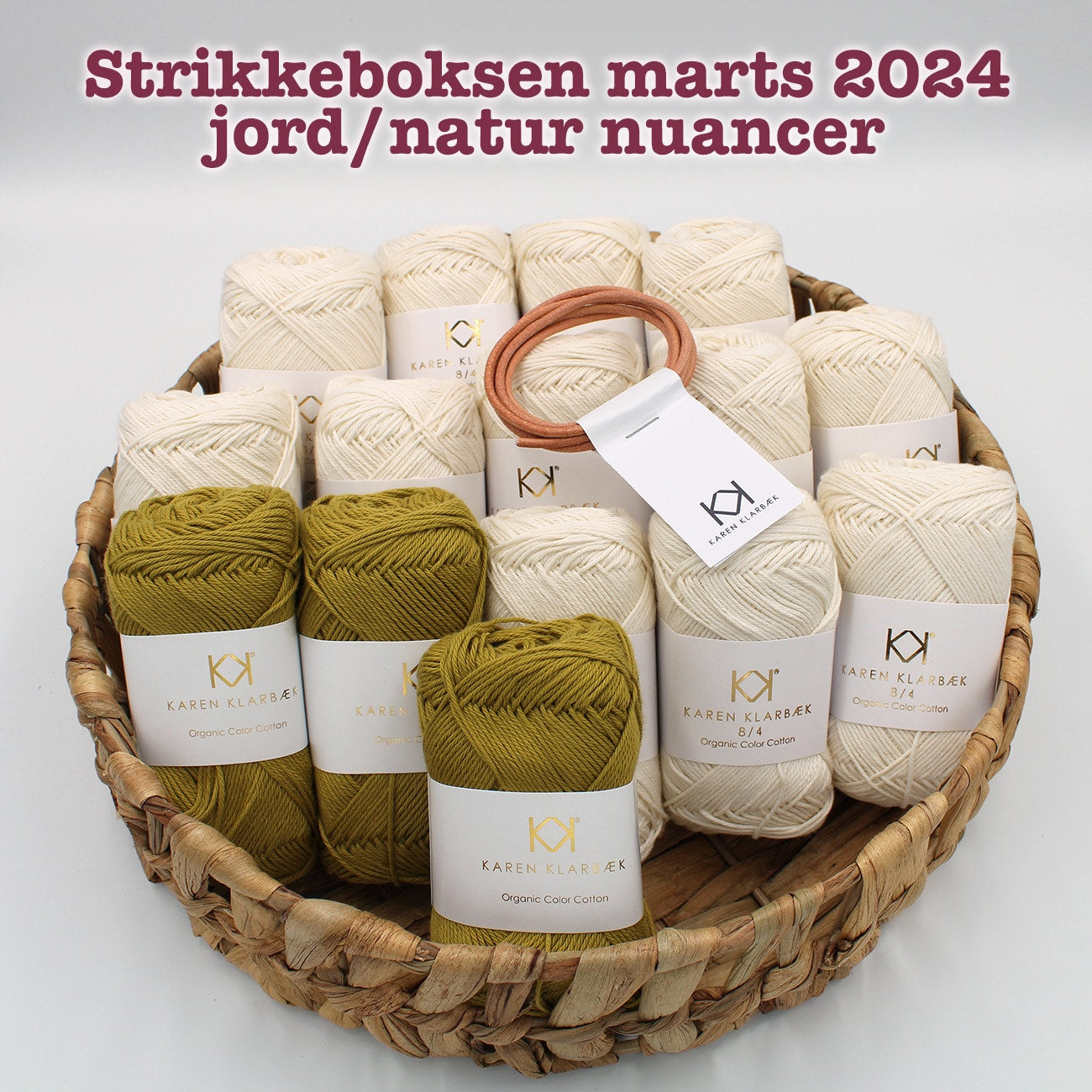 Strikkeboksen marts 2024 jord/natur nuancer karen klarbæk 8/4 organic color cotton