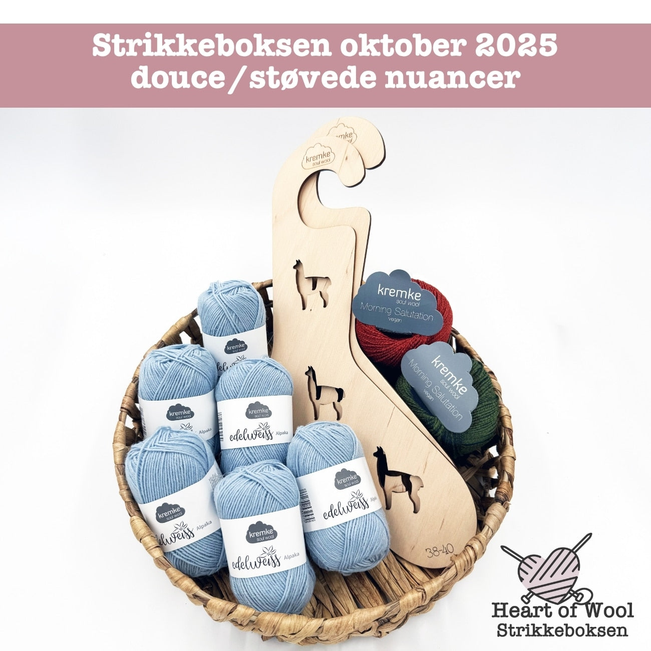 Strikkeboksen oktober 2025 douce/støvede nuancer