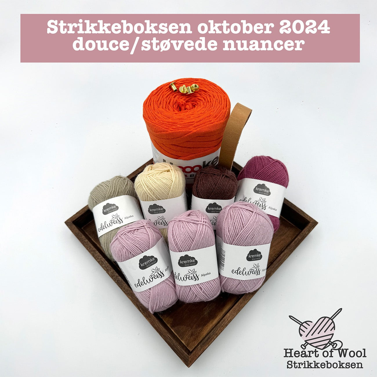 Strikkeboksen oktober 2024 douce/støvede nuancer