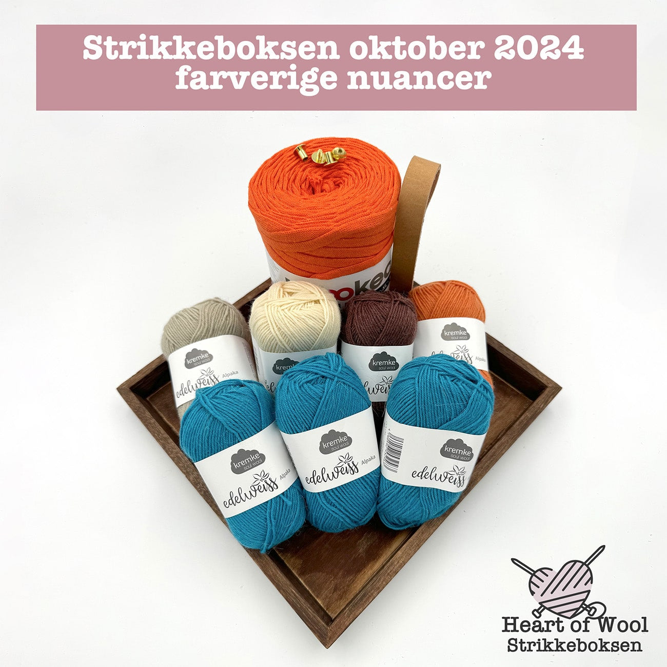 Strikkeboksen oktober 2024 farverige nuancer