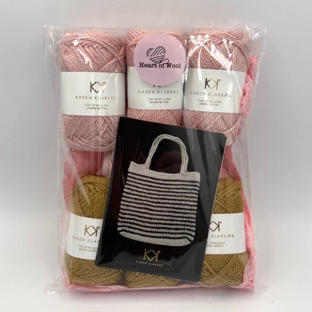 Stribet net – strikke- og hæklekits (Rose & Gold)