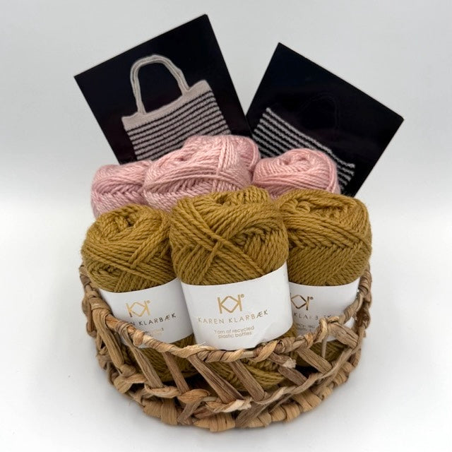 Stribet net – strikke- og hæklekits (Rose & Gold)