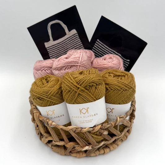 Stribet net – strikke- og hæklekits (Rose & Gold)
